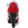 imageSHEMEE Womens Block High Heels TStrap Mary Jane Pumps Chunky Platform Ankle Strap Round Toe Cute Bow Kawaii Cosplay ShoesRed