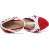 imageSHEMEE Womens Block High Heels TStrap Mary Jane Pumps Chunky Platform Ankle Strap Round Toe Cute Bow Kawaii Cosplay ShoesRed