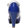 imageSHEMEE Womens Block High Heels TStrap Mary Jane Pumps Chunky Platform Ankle Strap Round Toe Cute Bow Kawaii Cosplay ShoesRoyal Blue