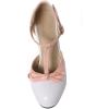 imageSHEMEE Womens Block High Heels TStrap Mary Jane Pumps Chunky Platform Ankle Strap Round Toe Cute Bow Kawaii Cosplay ShoesWhite