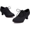 imageSHEMEE Womens Kitten Heels Oxford Pumps Victorian Style Vintage MidHeels Lace Up Brogues Witch Costume Cosplay ShoesBlack 251