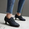 imageSHEMEE Womens Kitten Heels Oxford Pumps Victorian Style Vintage MidHeels Lace Up Brogues Witch Costume Cosplay ShoesBlack 251