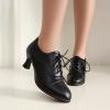 imageSHEMEE Womens Kitten Heels Oxford Pumps Victorian Style Vintage MidHeels Lace Up Brogues Witch Costume Cosplay ShoesBlack 252