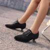 imageSHEMEE Womens Kitten Heels Oxford Pumps Victorian Style Vintage MidHeels Lace Up Brogues Witch Costume Cosplay ShoesBlack Suede