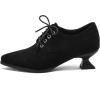 imageSHEMEE Womens Kitten Heels Oxford Pumps Victorian Style Vintage MidHeels Lace Up Brogues Witch Costume Cosplay ShoesBlack Suede