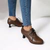 imageSHEMEE Womens Kitten Heels Oxford Pumps Victorian Style Vintage MidHeels Lace Up Brogues Witch Costume Cosplay ShoesBrown 252