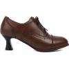 imageSHEMEE Womens Kitten Heels Oxford Pumps Victorian Style Vintage MidHeels Lace Up Brogues Witch Costume Cosplay ShoesBrown Pu
