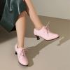 imageSHEMEE Womens Kitten Heels Oxford Pumps Victorian Style Vintage MidHeels Lace Up Brogues Witch Costume Cosplay ShoesPink 251