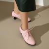 imageSHEMEE Womens Kitten Heels Oxford Pumps Victorian Style Vintage MidHeels Lace Up Brogues Witch Costume Cosplay ShoesPink 251