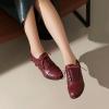 imageSHEMEE Womens Kitten Heels Oxford Pumps Victorian Style Vintage MidHeels Lace Up Brogues Witch Costume Cosplay ShoesRed 252