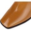 imageSHEMEE Womens Square Toe Chunky Heeled Knee High Boots Block Heels Tall Boot with Side ZipperYellow