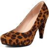 imageSHEMEE Stiletto Heels Women Pumps Slip On Round Toe Platform Shoe High Heeled Work Office Dress Elegant Court ShoesLeopard Suede