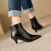 imageSHEMEE Fashion Womens Kitten Heels Ankle Boots Sexy Pointy Toe Booties Mid Heels Zipper Work Party Dress Shoes721 Black
