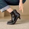 imageSHEMEE Fashion Womens Kitten Heels Ankle Boots Sexy Pointy Toe Booties Mid Heels Zipper Work Party Dress Shoes721 Black