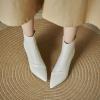 imageSHEMEE Fashion Womens Kitten Heels Ankle Boots Sexy Pointy Toe Booties Mid Heels Zipper Work Party Dress Shoes722 Beige