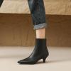 imageSHEMEE Fashion Womens Kitten Heels Ankle Boots Sexy Pointy Toe Booties Mid Heels Zipper Work Party Dress Shoes722 Black