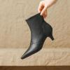 imageSHEMEE Fashion Womens Kitten Heels Ankle Boots Sexy Pointy Toe Booties Mid Heels Zipper Work Party Dress Shoes722 Black