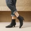 imageSHEMEE Fashion Womens Kitten Heels Ankle Boots Sexy Pointy Toe Booties Mid Heels Zipper Work Party Dress Shoes722 Black
