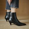 imageSHEMEE Fashion Womens Kitten Heels Ankle Boots Sexy Pointy Toe Booties Mid Heels Zipper Work Party Dress Shoes722 Black Pu