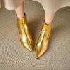 imageSHEMEE Fashion Womens Kitten Heels Ankle Boots Sexy Pointy Toe Booties Mid Heels Zipper Work Party Dress Shoes723 Gold