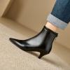 imageSHEMEE Fashion Womens Kitten Heels Ankle Boots Sexy Pointy Toe Booties Mid Heels Zipper Work Party Dress ShoesBlack
