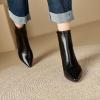 imageSHEMEE Fashion Womens Kitten Heels Ankle Boots Sexy Pointy Toe Booties Mid Heels Zipper Work Party Dress ShoesBlack