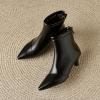 imageSHEMEE Fashion Womens Kitten Heels Ankle Boots Sexy Pointy Toe Booties Mid Heels Zipper Work Party Dress ShoesBlack