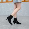 imageSHEMEE Fashion Womens Kitten Heels Ankle Boots Sexy Pointy Toe Booties Mid Heels Zipper Work Party Dress ShoesBlack Suede