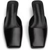 imageSHEMEE Womens Mules Block Kitten Heels Slip On Closed Square Toe Chunky Pumps Slides Backless Casual Dress ShoesBlack Pu