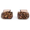 imageSHEMEE Womens Mules Block Kitten Heels Slip On Closed Square Toe Chunky Pumps Slides Backless Casual Dress ShoesLeopard Suede