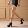 imageSHEMEE Womens Super High Heel Platform Pumps Block Chunky Heels Ankle Booties Buckle Pull On Dress ShoesBlack1