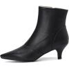 imageSHEMEE Fashion Womens Kitten Heels Ankle Boots Sexy Pointy Toe Booties Mid Heels Zipper Work Party Dress Shoes722 Black