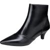 imageSHEMEE Fashion Womens Kitten Heels Ankle Boots Sexy Pointy Toe Booties Mid Heels Zipper Work Party Dress Shoes722 Black Pu