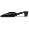 imageSHEMEE Womens Mules Block Kitten Heels Slip On Closed Square Toe Chunky Pumps Slides Backless Casual Dress ShoesBlack Pu