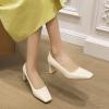 imageSHEMEE Square Toe Block Heeled Women Pumps Office Work Chunky Heels Dress ShoesBeige