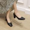 imageSHEMEE Square Toe Block Heeled Women Pumps Office Work Chunky Heels Dress ShoesBlack