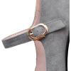 imageSHEMEE Womens Chunky High Heels Platform Mary Janes Pumps Faux Suede Ankle Strap Buckle Round Toe Block Heeled Dress ShoesGrey