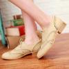 imageSHEMEE Womens Patent Leather Low Heels Vintage Wingtip Oxfords Pumps Lace Up Pointed Toe Flat Retro Brogues Dress ShoesBeige 1