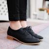 imageSHEMEE Womens Patent Leather Low Heels Vintage Wingtip Oxfords Pumps Lace Up Pointed Toe Flat Retro Brogues Dress ShoesBlack 1