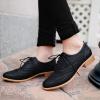 imageSHEMEE Womens Patent Leather Low Heels Vintage Wingtip Oxfords Pumps Lace Up Pointed Toe Flat Retro Brogues Dress ShoesBlack 1