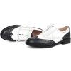 imageSHEMEE Womens Patent Leather Low Heels Vintage Wingtip Oxfords Pumps Lace Up Pointed Toe Flat Retro Brogues Dress ShoesBlackWhite