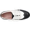 imageSHEMEE Womens Patent Leather Low Heels Vintage Wingtip Oxfords Pumps Lace Up Pointed Toe Flat Retro Brogues Dress ShoesBlackWhite