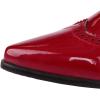 imageSHEMEE Womens Patent Leather Low Heels Vintage Wingtip Oxfords Pumps Lace Up Pointed Toe Flat Retro Brogues Dress ShoesBurgundy