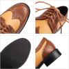 imageSHEMEE Womens Patent Leather Low Heels Vintage Wingtip Oxfords Pumps Lace Up Pointed Toe Flat Retro Brogues Dress ShoesStone Pattern Brown