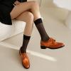imageSHEMEE Womens Patent Leather Low Heels Vintage Wingtip Oxfords Pumps Lace Up Pointed Toe Flat Retro Brogues Dress ShoesStone Pattern Orange