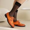 imageSHEMEE Womens Patent Leather Low Heels Vintage Wingtip Oxfords Pumps Lace Up Pointed Toe Flat Retro Brogues Dress ShoesStone Pattern Orange