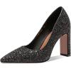 imageSHEMEE Womens Pointed Toe Sequin Block High Heel Wedding Pumps Sparkly Party Wear Glitter Bridal ShoesBlack