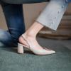 imageSHEMEE Womens Slingback Heels Pointed Toe Chunky Heels Pumps Backless Buckle ClosedToe Wedding Party Dress ShoesBeige