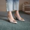 imageSHEMEE Womens Slingback Heels Pointed Toe Chunky Heels Pumps Backless Buckle ClosedToe Wedding Party Dress ShoesBeige