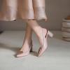 imageSHEMEE Womens Slingback Heels Pointed Toe Chunky Heels Pumps Backless Buckle ClosedToe Wedding Party Dress ShoesPink